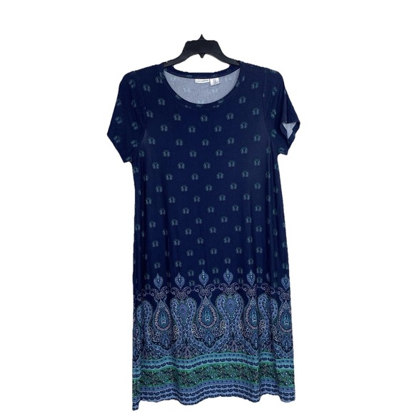Lucky Brand Tops - Lucky Brand Tee Shirt Dress Womens Plus Size 1X Blue/Green Paisley Print